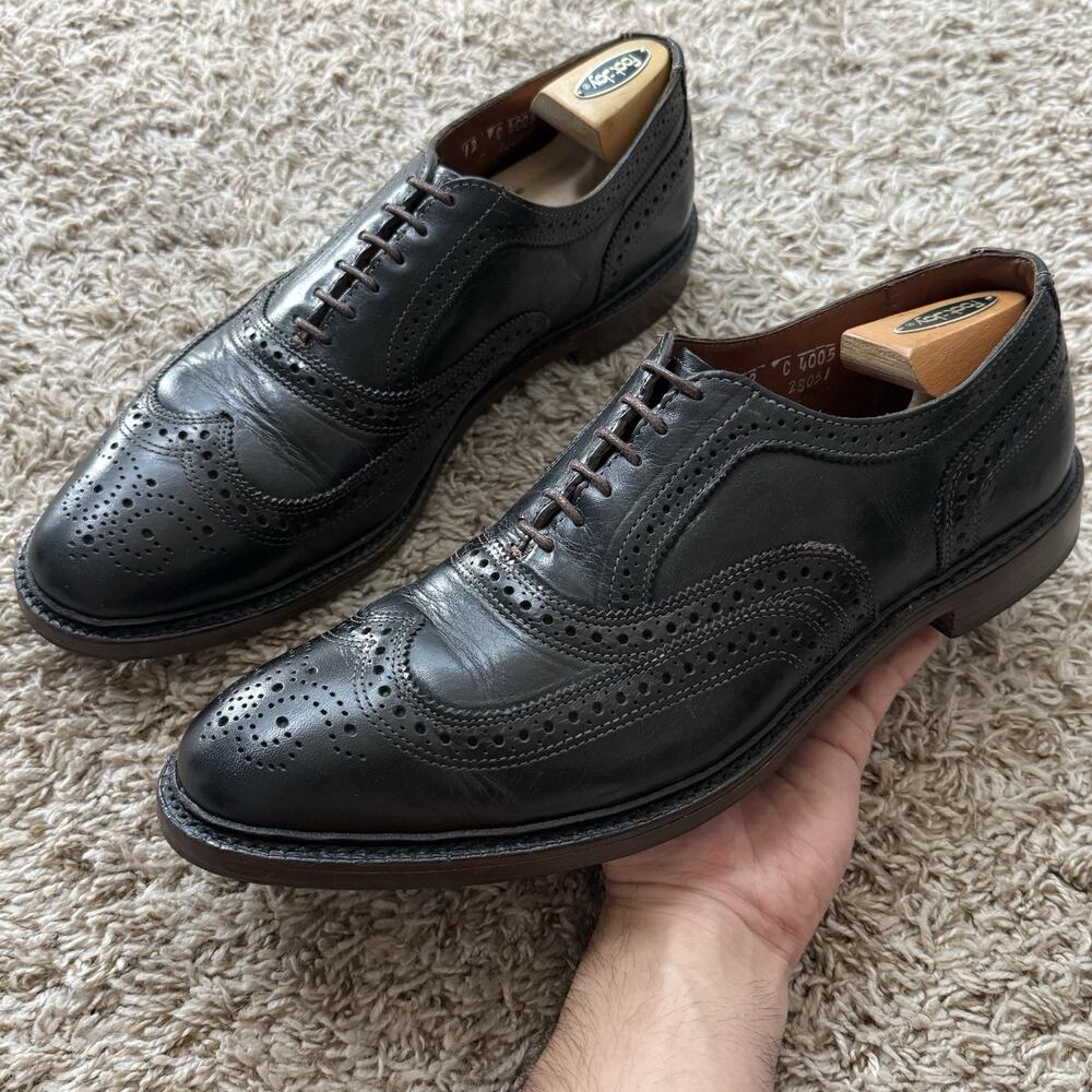 Allen Edmonds McTavish Shoes Men’s Size 12 C Black Brogue Wingtip Dress 4005